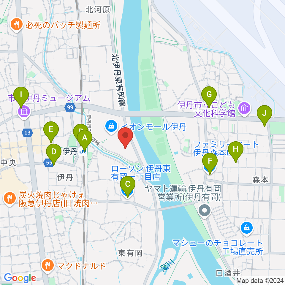 TOHOシネマズ伊丹周辺のコンビニエンスストア一覧地図