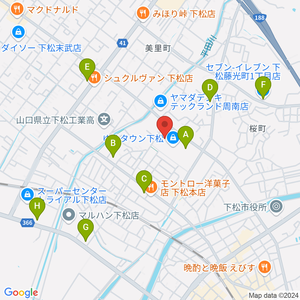 MOVIX周南周辺のコンビニエンスストア一覧地図