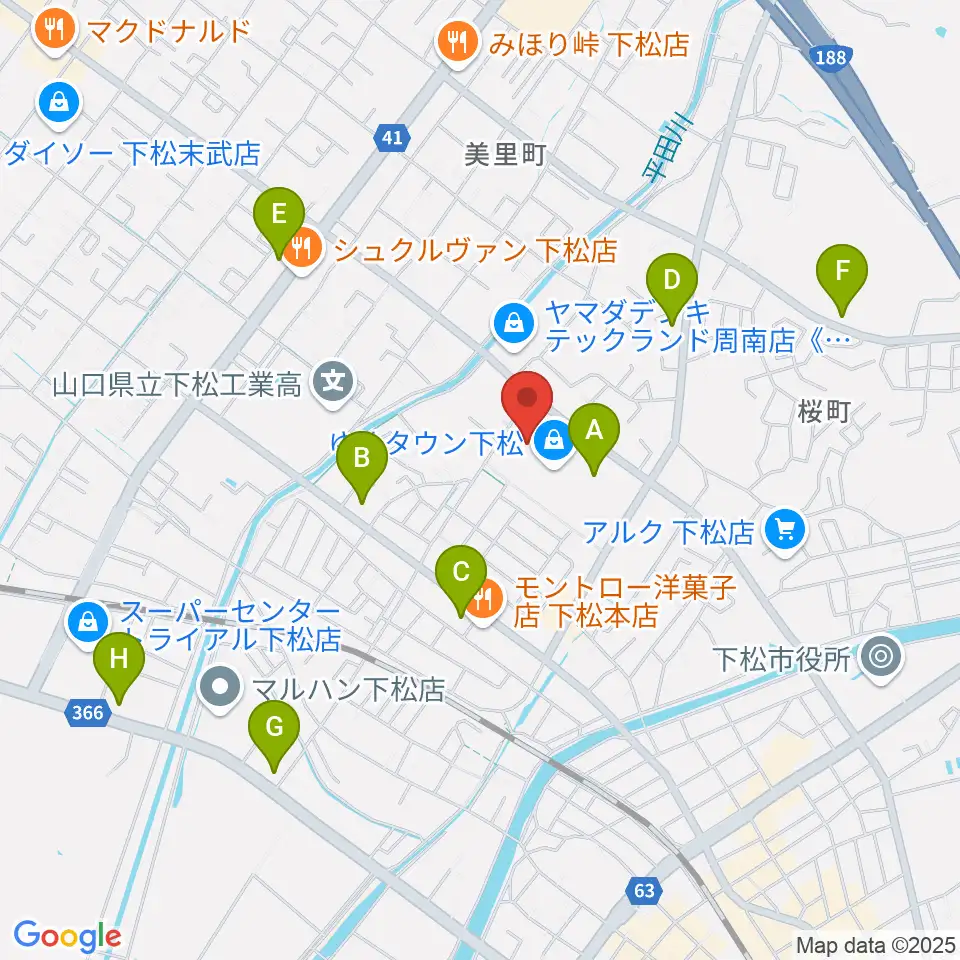 MOVIX周南周辺のコンビニエンスストア一覧地図