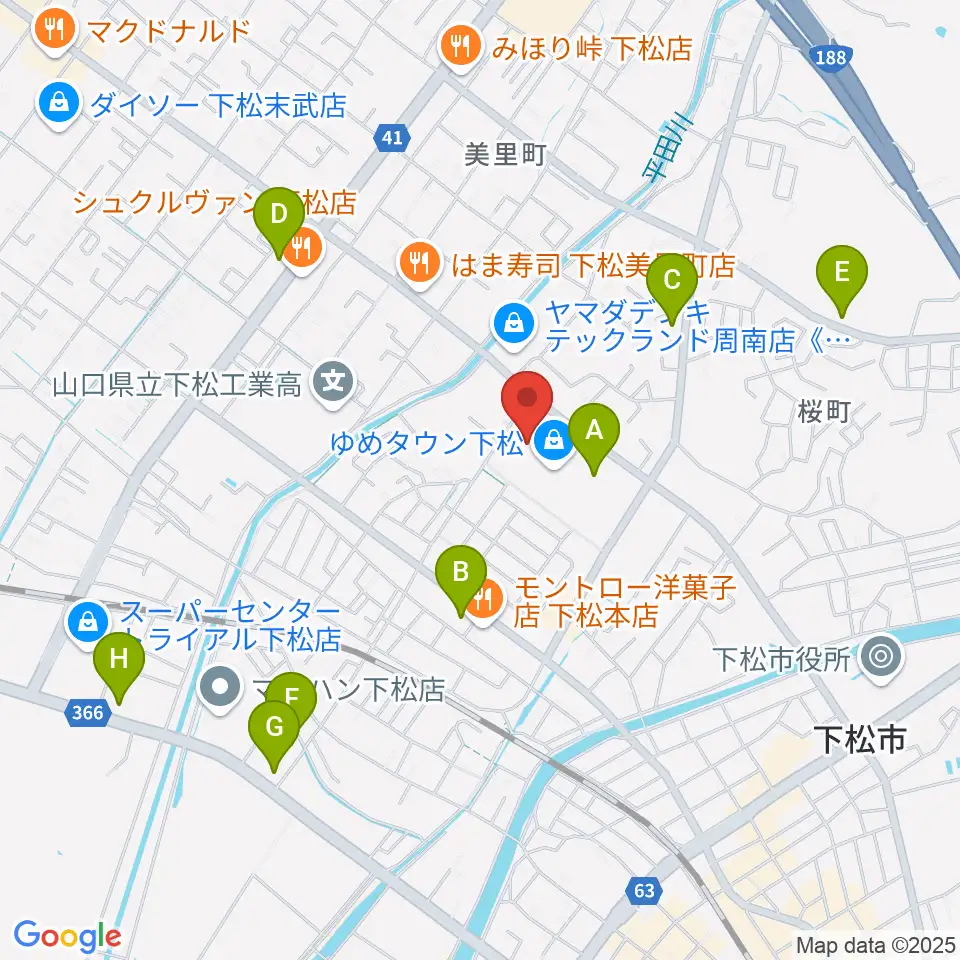 MOVIX周南周辺のコンビニエンスストア一覧地図