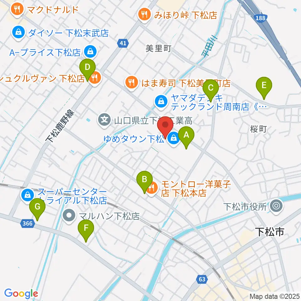 MOVIX周南周辺のコンビニエンスストア一覧地図