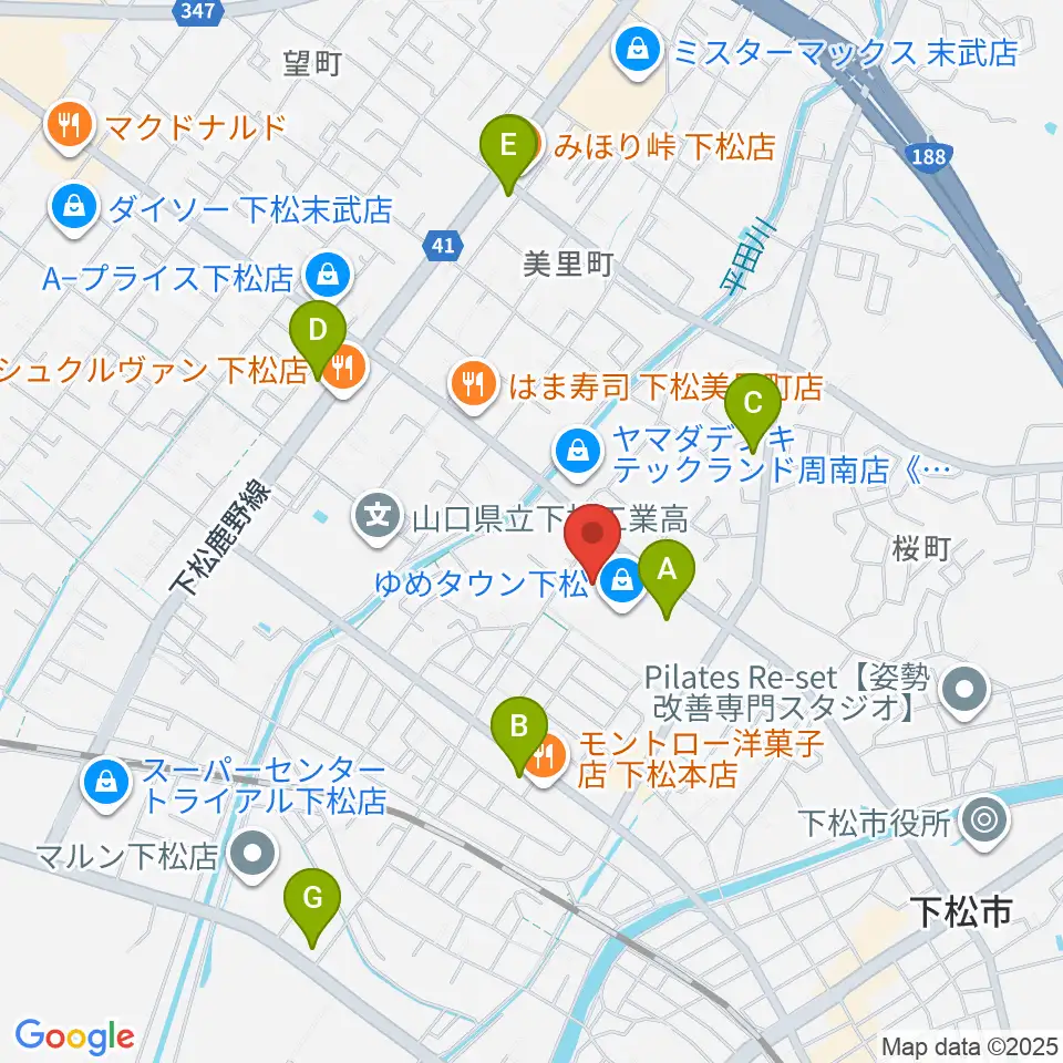MOVIX周南周辺のコンビニエンスストア一覧地図