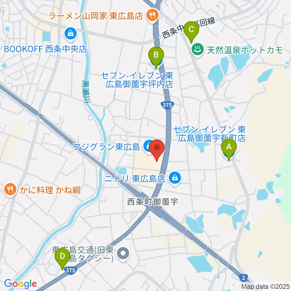 T・ジョイ東広島周辺のコンビニエンスストア一覧地図
