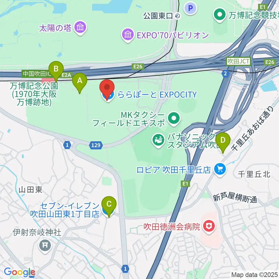 109シネマズ大阪エキスポシティ周辺のコンビニエンスストア一覧地図