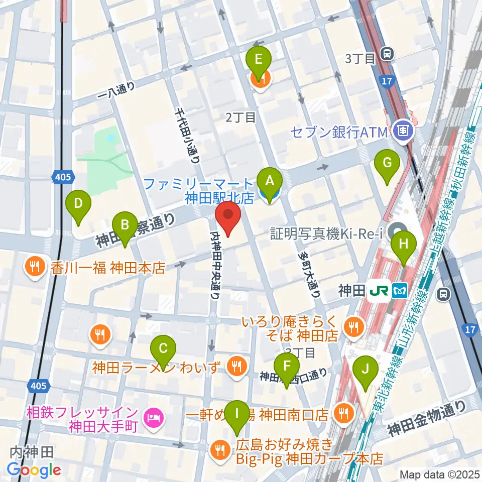 神田 音ステージ周辺のコンビニエンスストア一覧地図