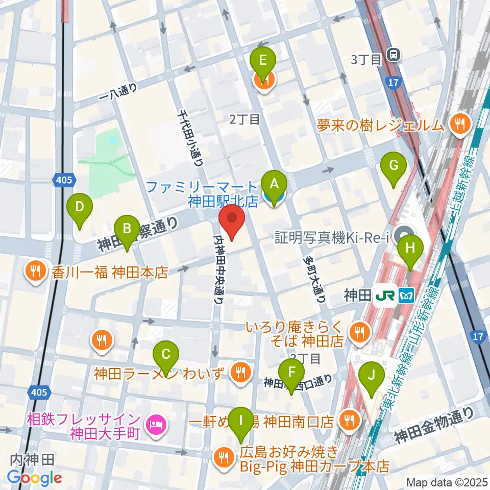 神田 音ステージ周辺のコンビニエンスストア一覧地図