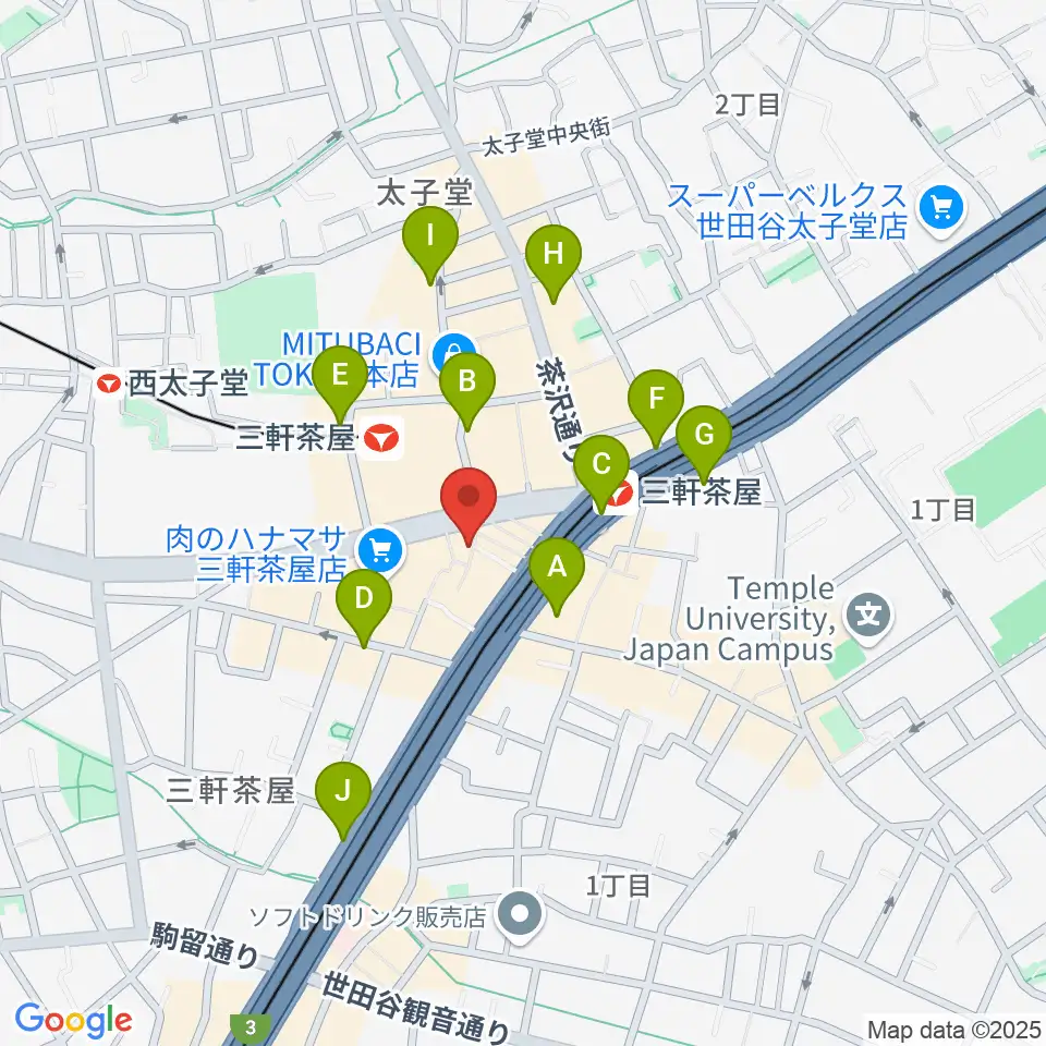 三軒茶屋32016周辺のコンビニエンスストア一覧地図