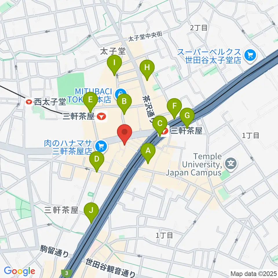 三軒茶屋32016周辺のコンビニエンスストア一覧地図