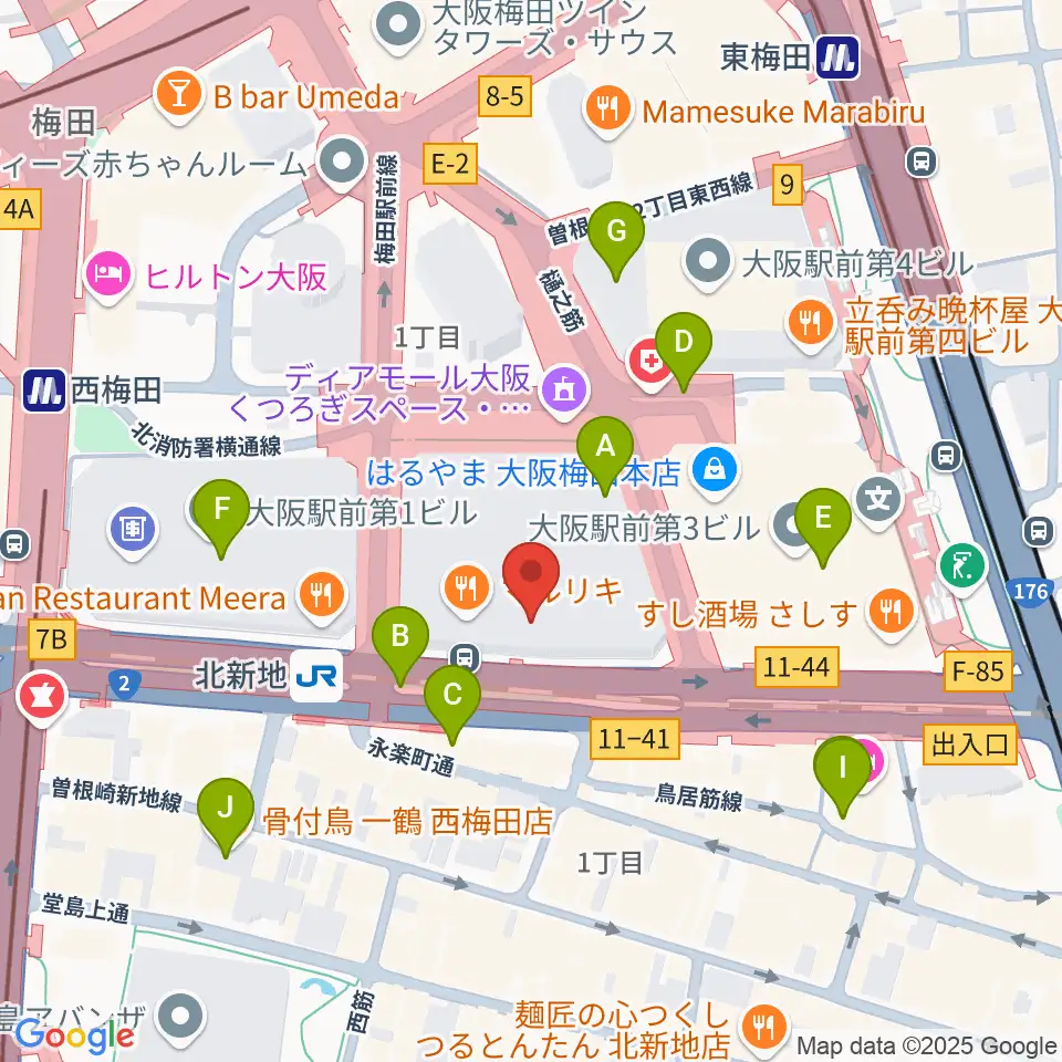 大阪弦楽器周辺のコンビニエンスストア一覧地図