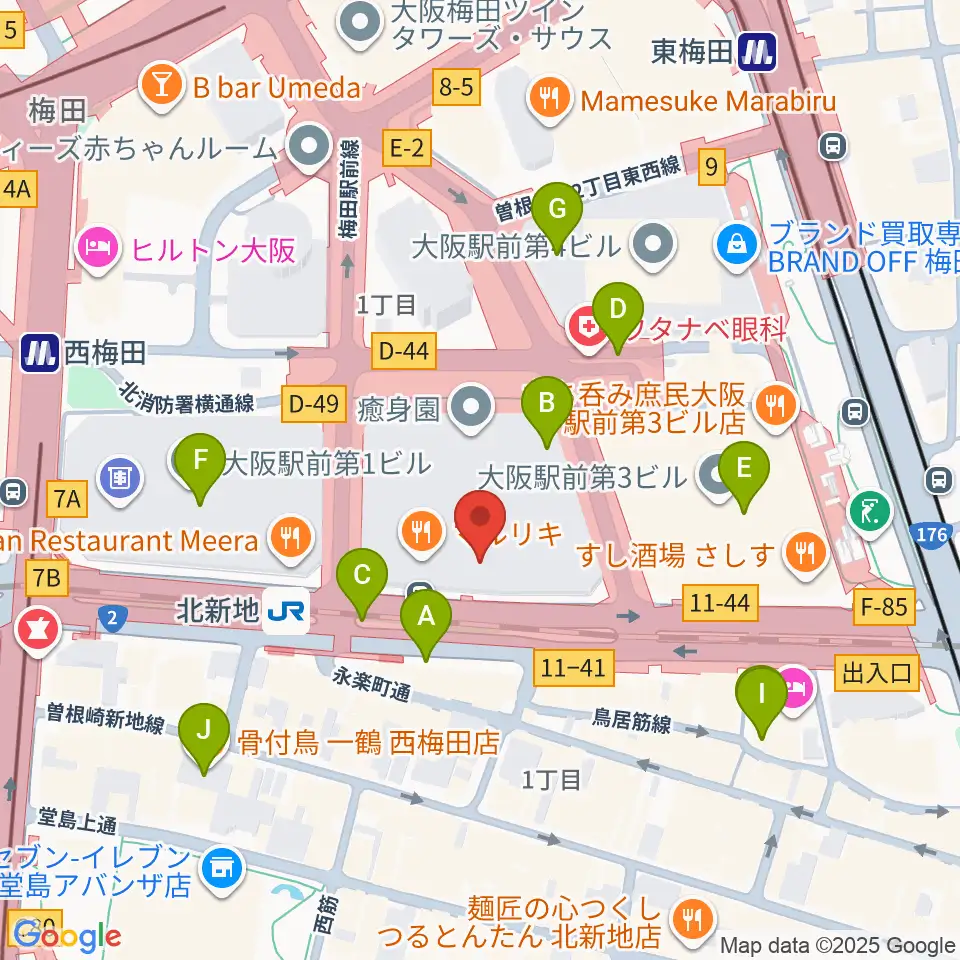 大阪弦楽器周辺のコンビニエンスストア一覧地図
