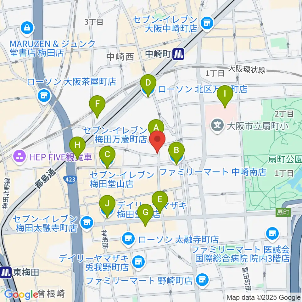 Jazz Records seeed周辺のコンビニエンスストア一覧地図