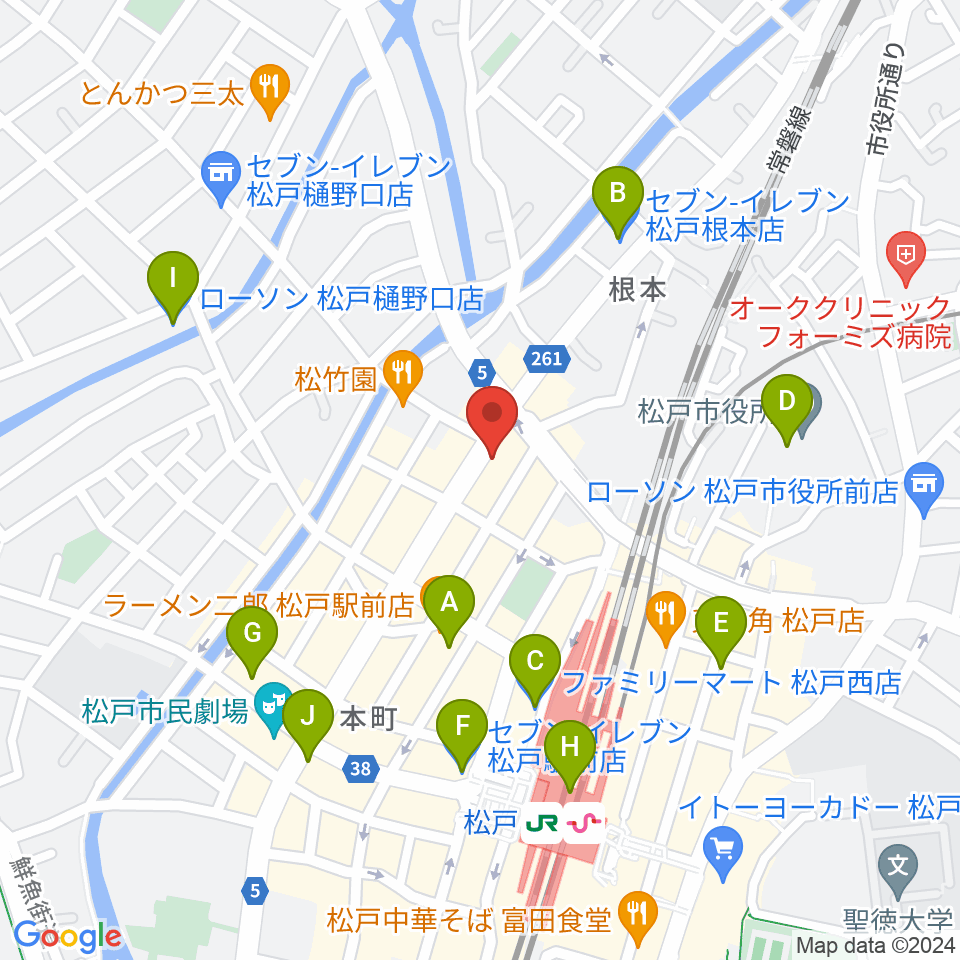 松戸スタジオダグアウト2周辺のコンビニエンスストア一覧地図