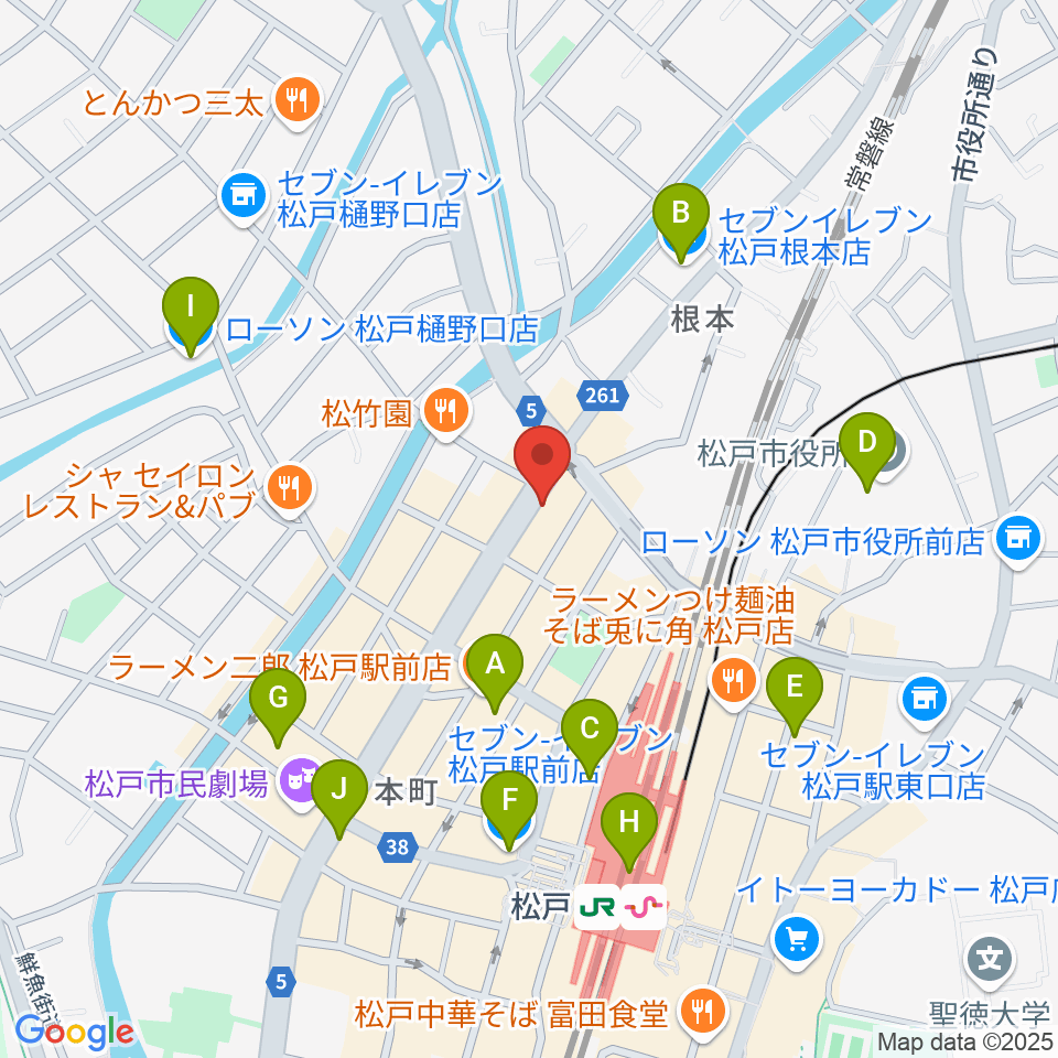 松戸スタジオダグアウト2周辺のコンビニエンスストア一覧地図