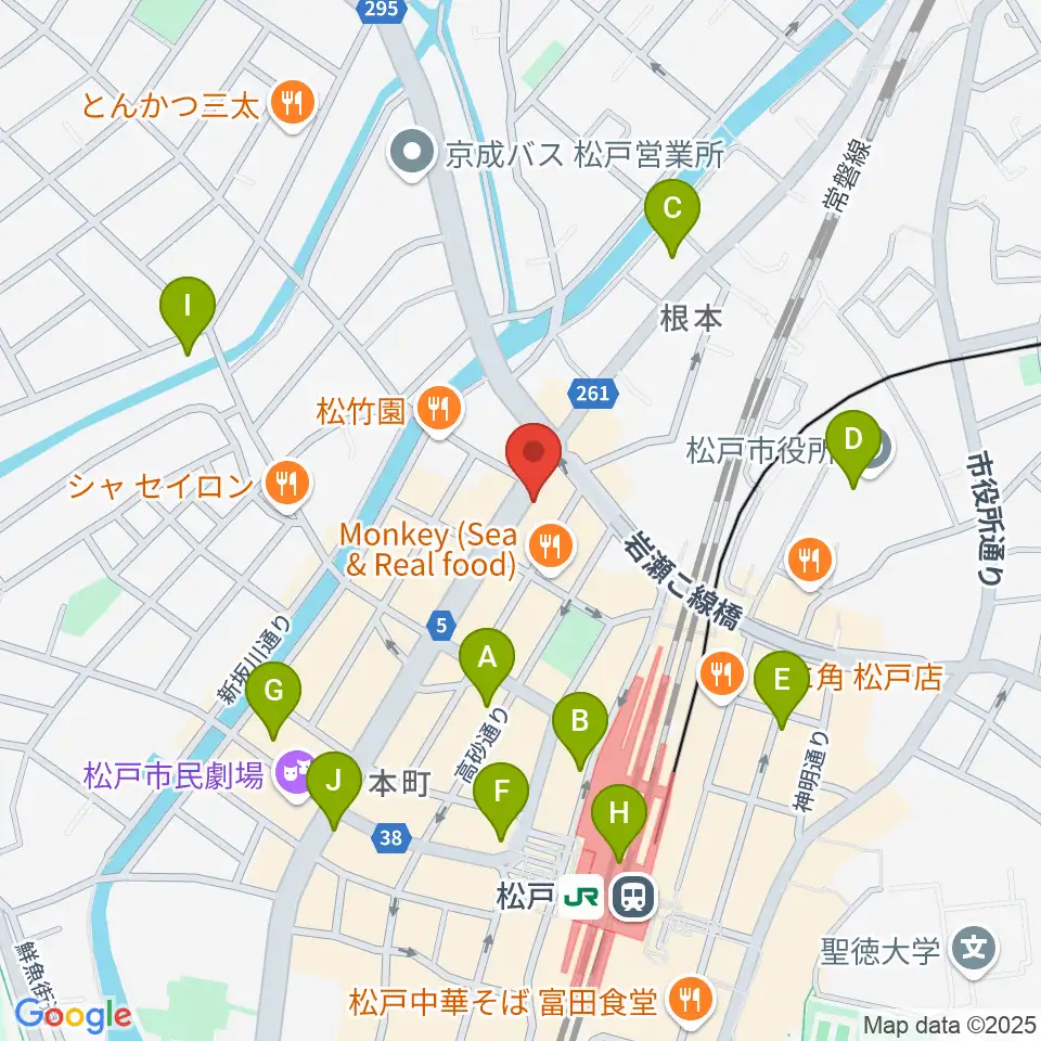 松戸スタジオダグアウト2周辺のコンビニエンスストア一覧地図