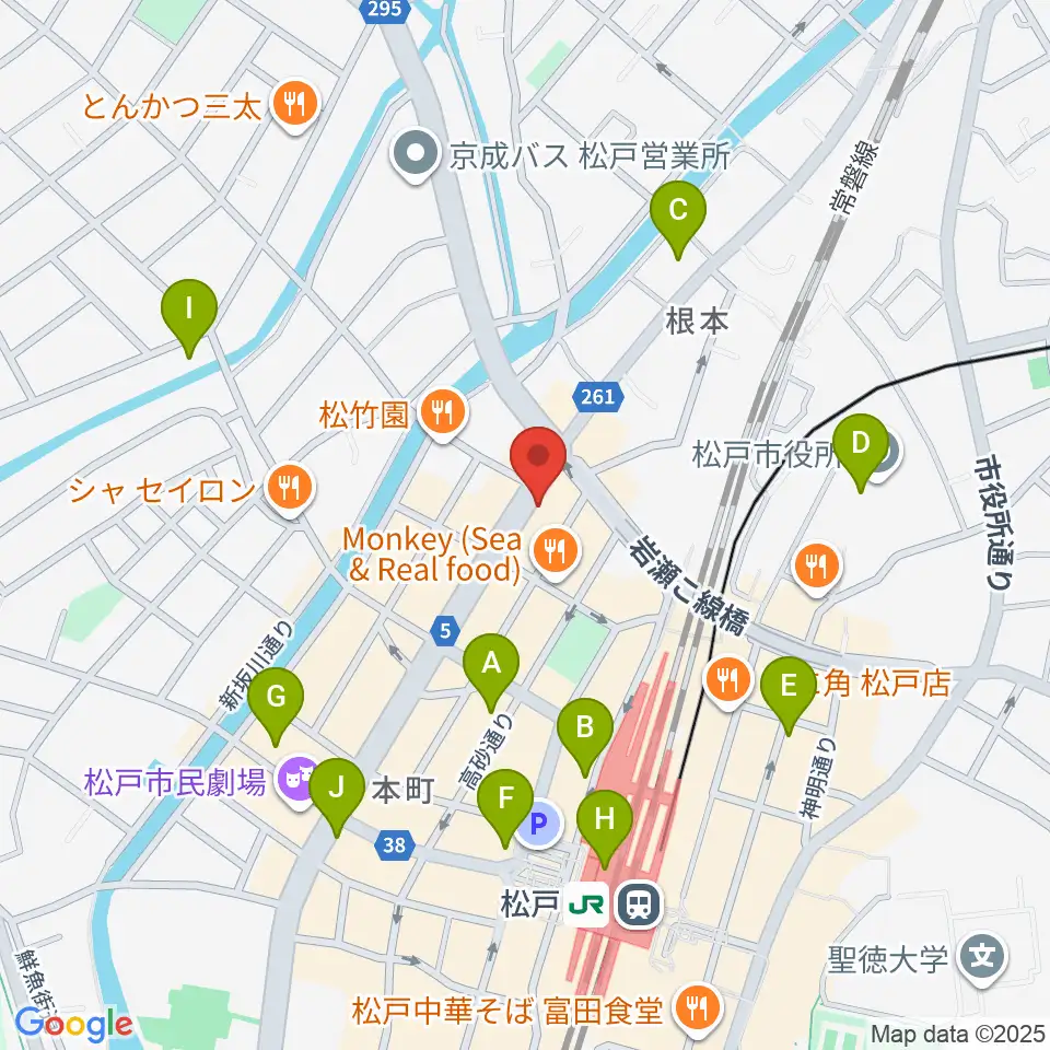 松戸スタジオダグアウト2周辺のコンビニエンスストア一覧地図