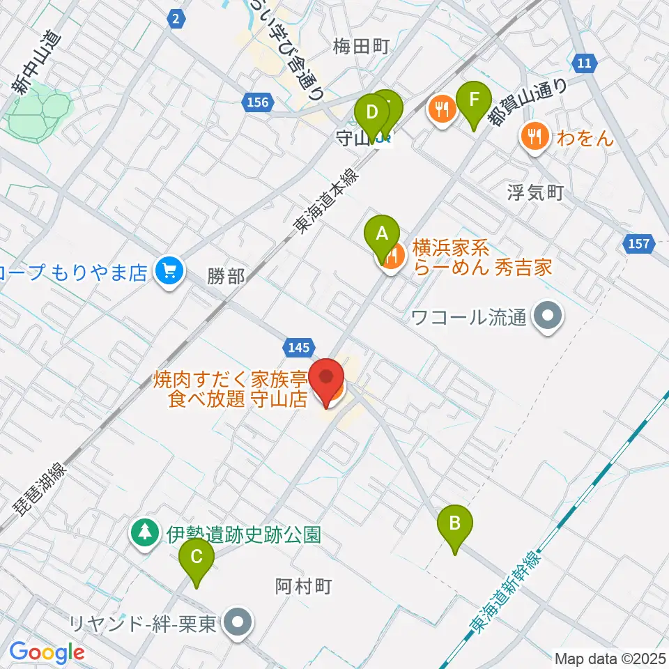 守山ギター道場周辺のコンビニエンスストア一覧地図