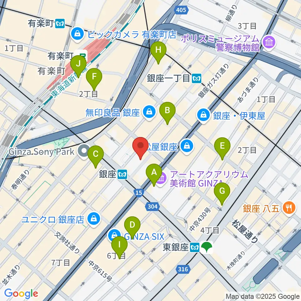 シネスイッチ銀座周辺のコンビニエンスストア一覧地図