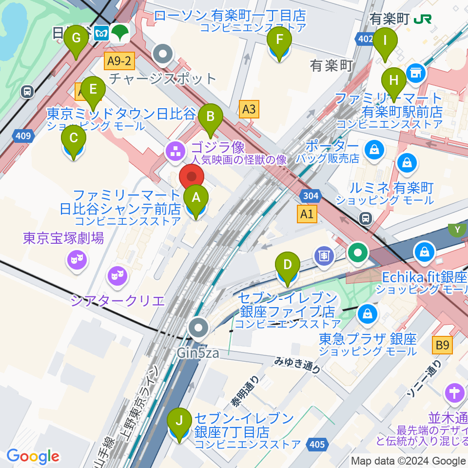 TOHOシネマズシャンテ周辺のコンビニエンスストア一覧地図