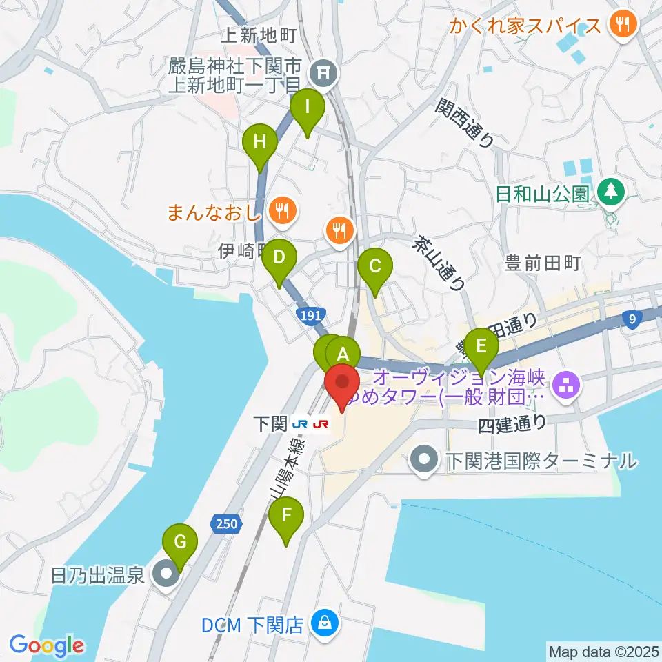シネマサンシャイン下関周辺のコンビニエンスストア一覧地図