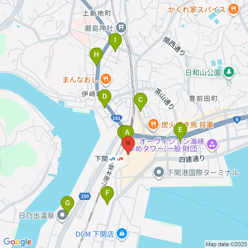 シネマサンシャイン下関周辺のコンビニエンスストア一覧地図