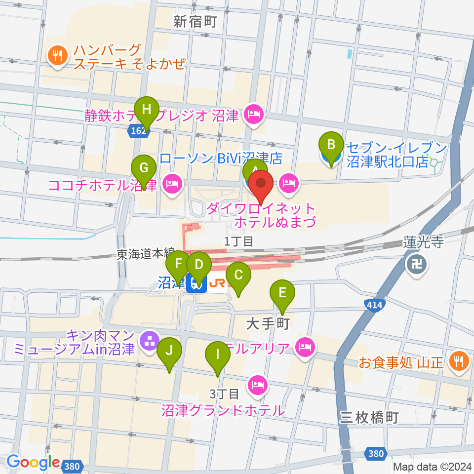 シネマサンシャイン沼津周辺のコンビニエンスストア一覧地図