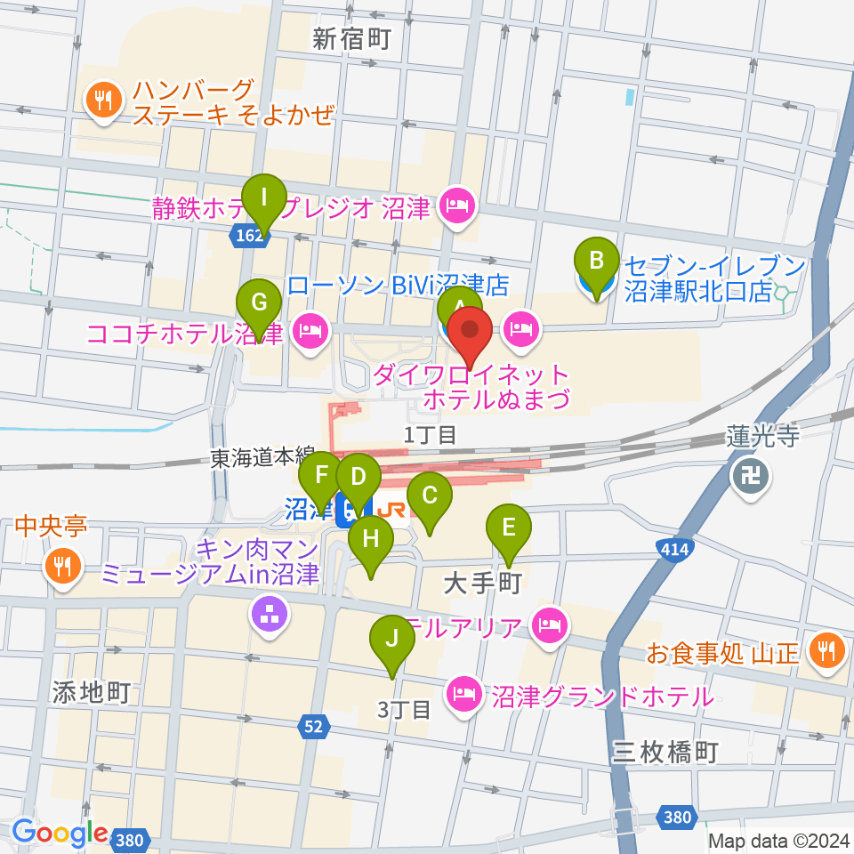 シネマサンシャイン沼津周辺のコンビニエンスストア一覧地図