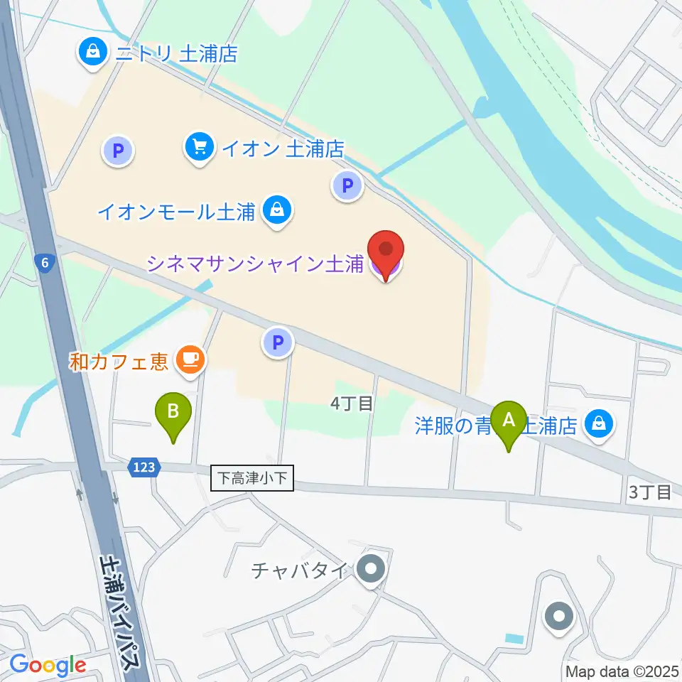 シネマサンシャイン土浦周辺のコンビニエンスストア一覧地図