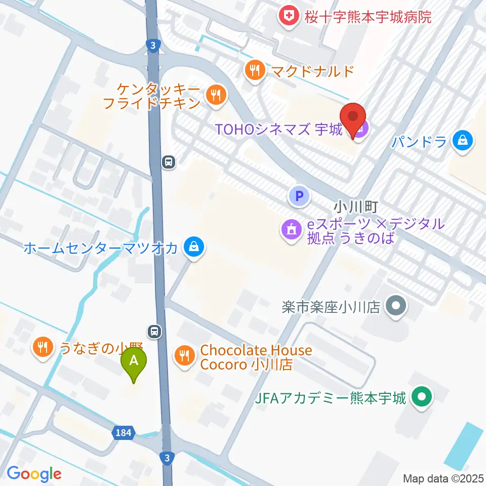 TOHOシネマズ宇城周辺のコンビニエンスストア一覧地図