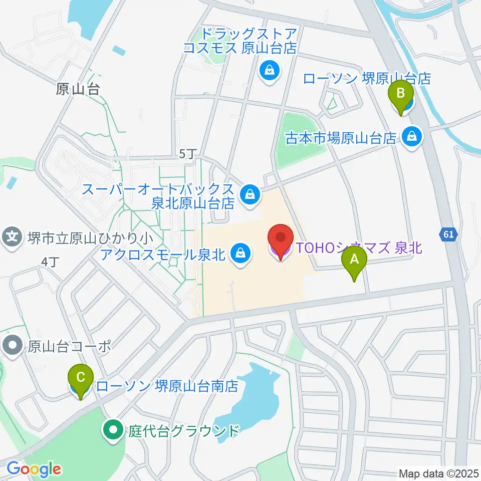 TOHOシネマズ泉北周辺のコンビニエンスストア一覧地図