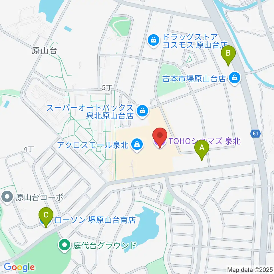 TOHOシネマズ泉北周辺のコンビニエンスストア一覧地図