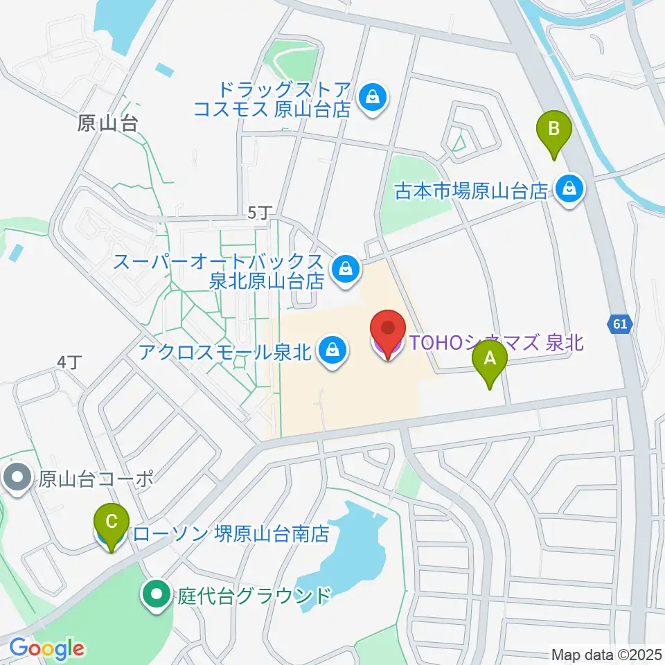 TOHOシネマズ泉北周辺のコンビニエンスストア一覧地図