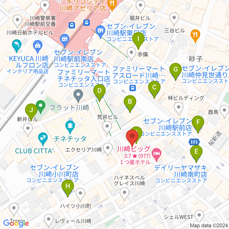スタジオ太鼓庵周辺のコンビニエンスストア一覧地図