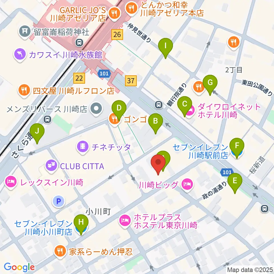スタジオ太鼓庵周辺のコンビニエンスストア一覧地図