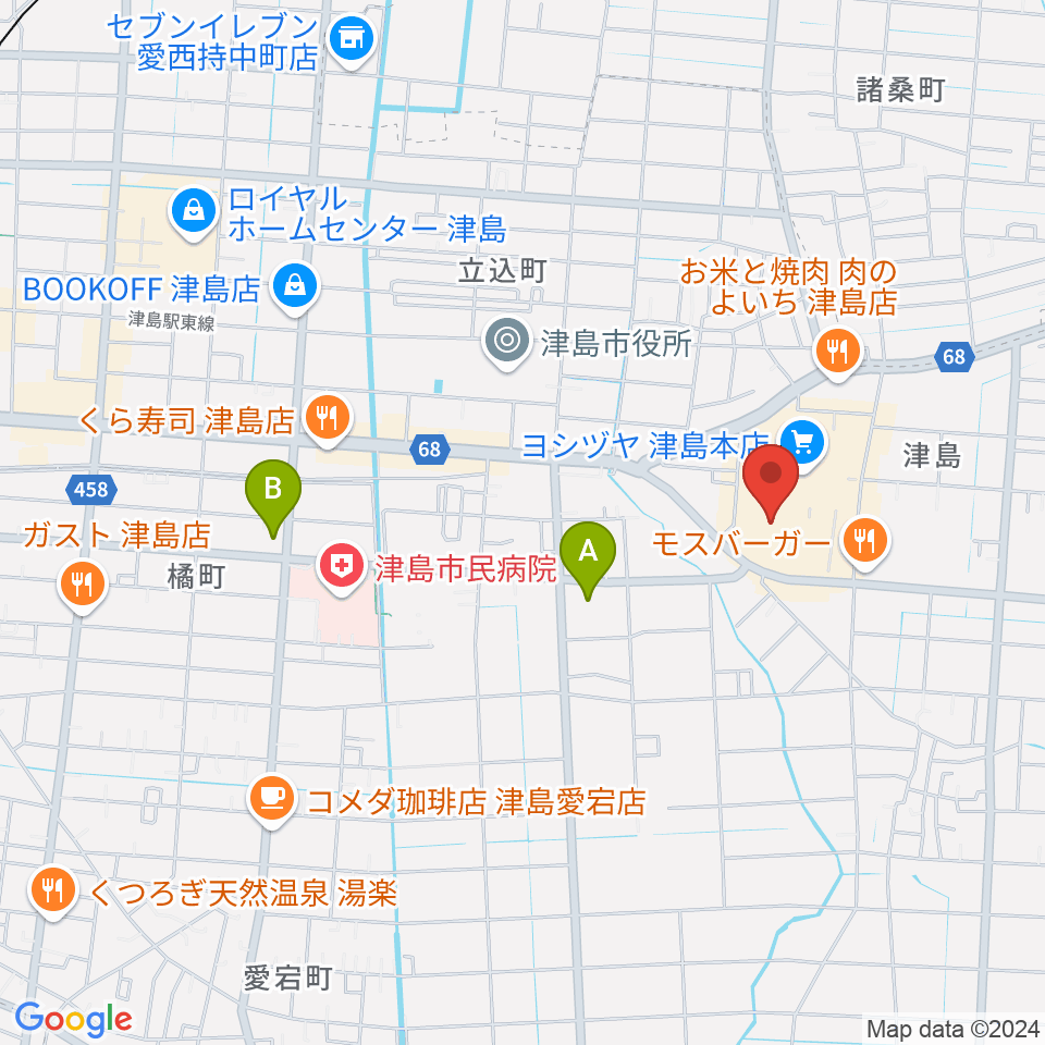 TOHOシネマズ津島周辺のコンビニエンスストア一覧地図