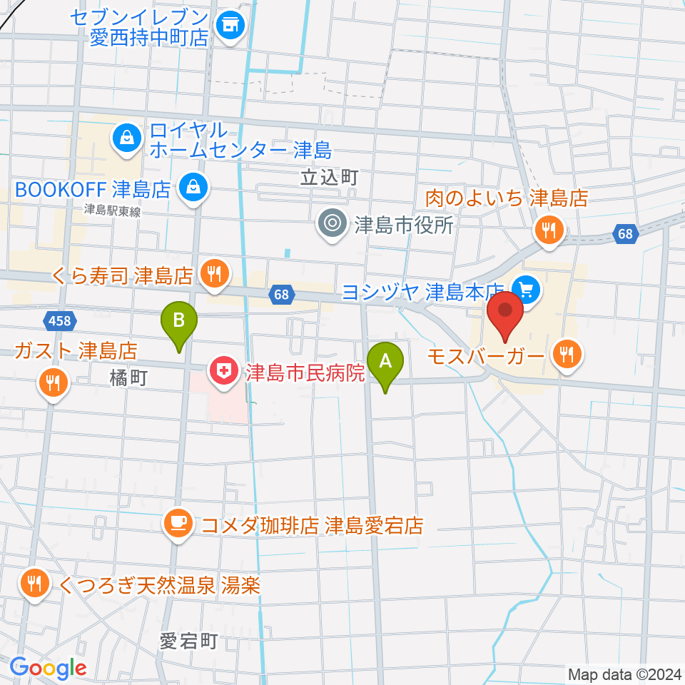 TOHOシネマズ津島周辺のコンビニエンスストア一覧地図