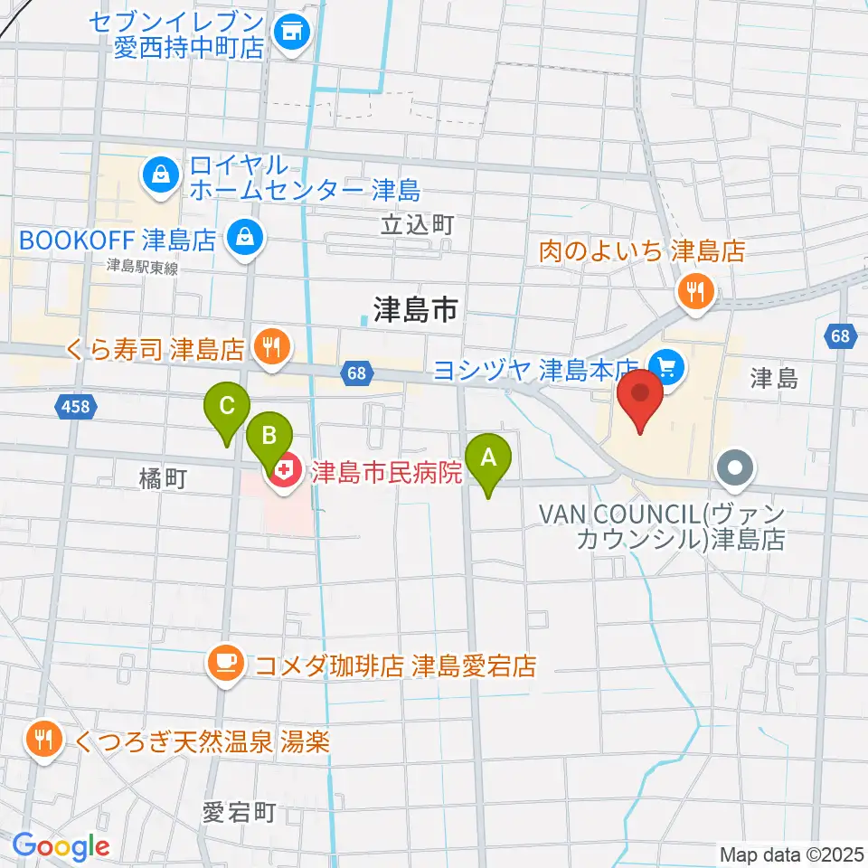 TOHOシネマズ津島周辺のコンビニエンスストア一覧地図