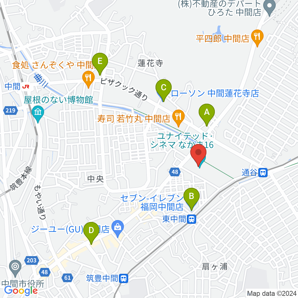 ユナイテッド・シネマなかま16周辺のコンビニエンスストア一覧地図