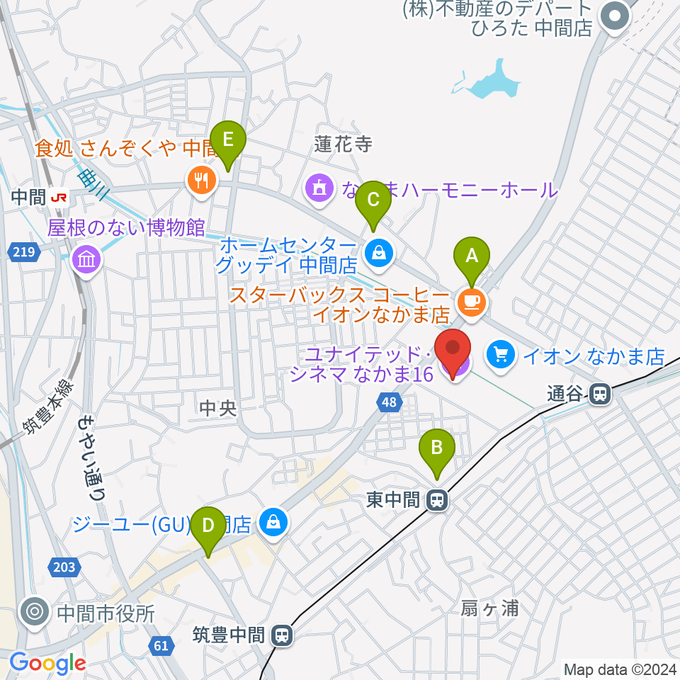 ユナイテッド・シネマなかま16周辺のコンビニエンスストア一覧地図