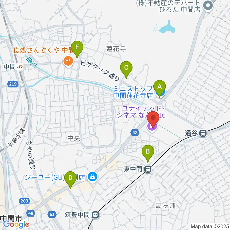 ユナイテッド・シネマなかま16周辺のコンビニエンスストア一覧地図