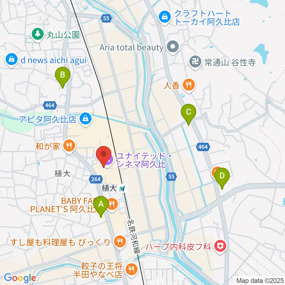 ユナイテッド・シネマ阿久比周辺のコンビニエンスストア一覧地図