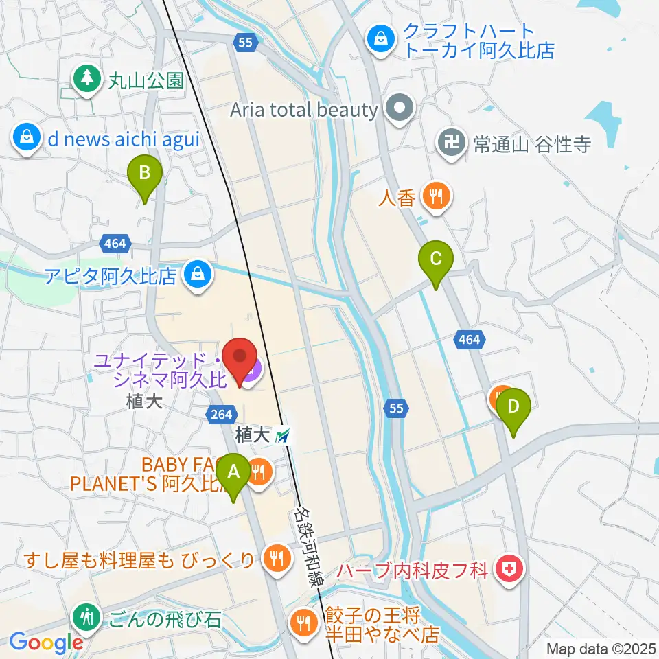 ユナイテッド・シネマ阿久比周辺のコンビニエンスストア一覧地図