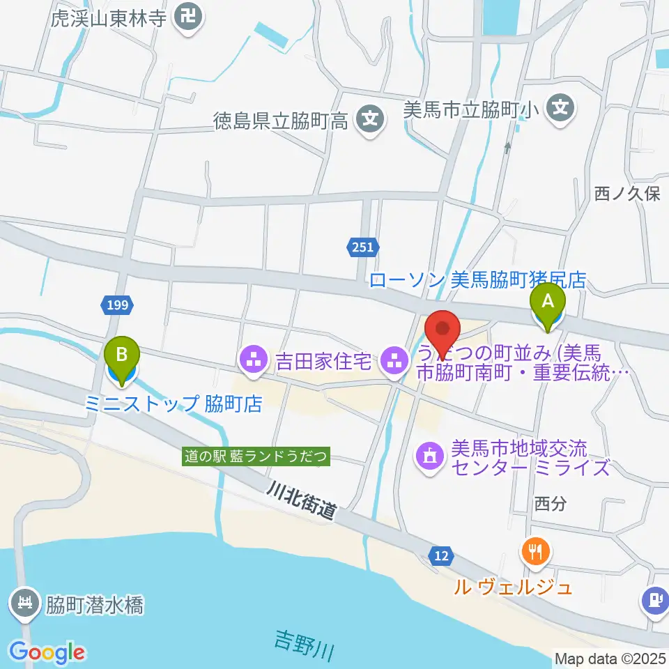 脇町劇場 オデオン座周辺のコンビニエンスストア一覧地図