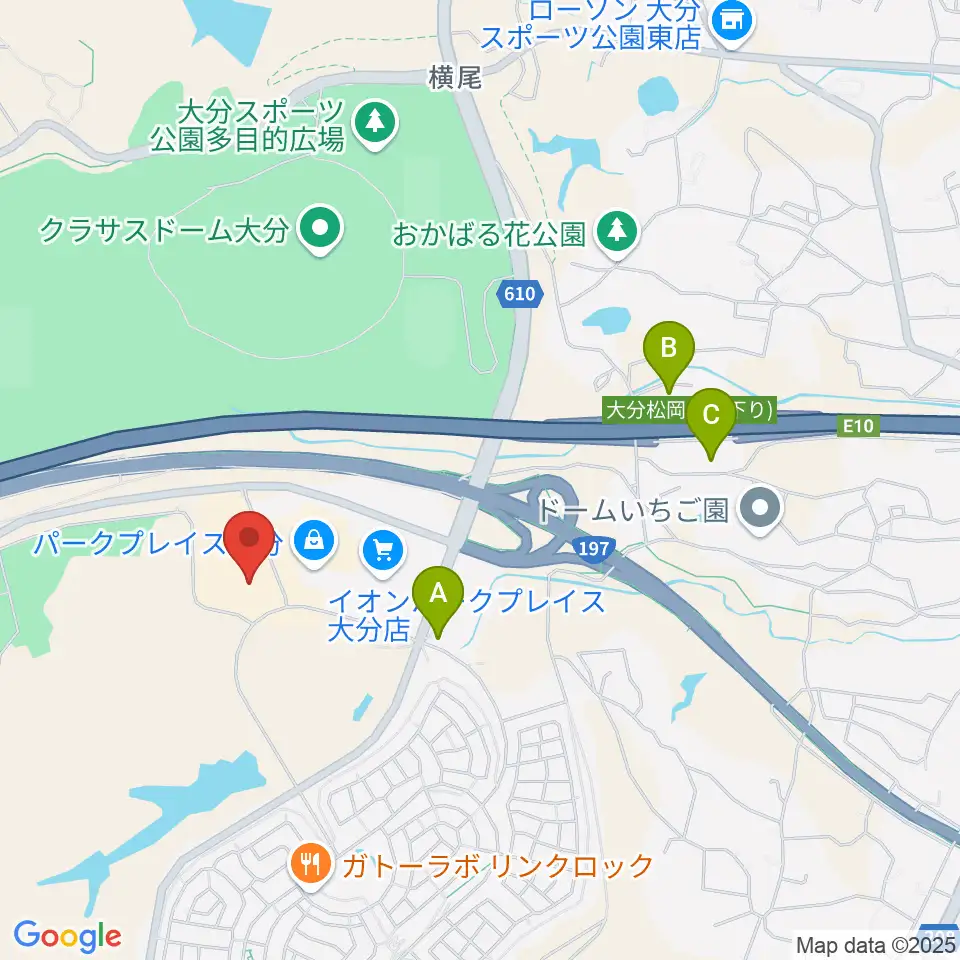 T・ジョイパークプレイス大分周辺のコンビニエンスストア一覧地図