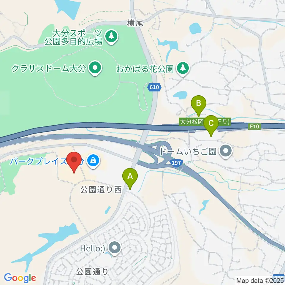 T・ジョイパークプレイス大分周辺のコンビニエンスストア一覧地図