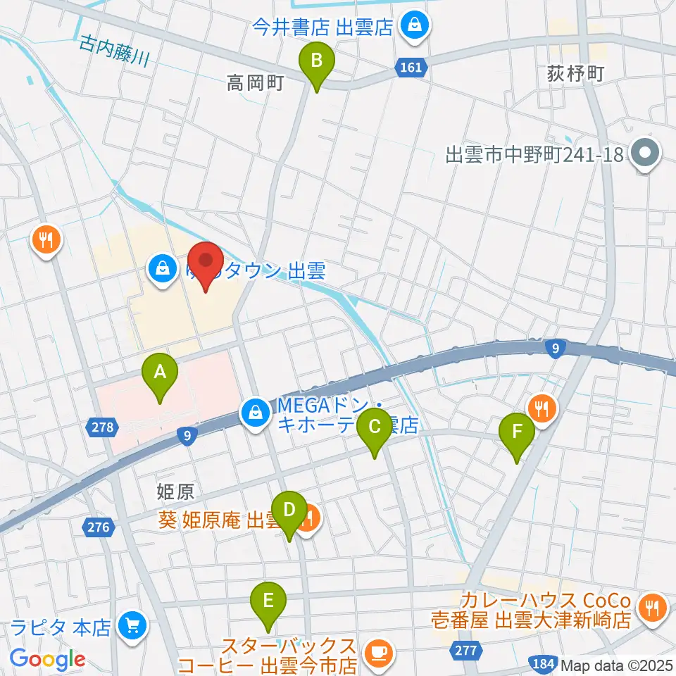 T・ジョイ出雲周辺のコンビニエンスストア一覧地図