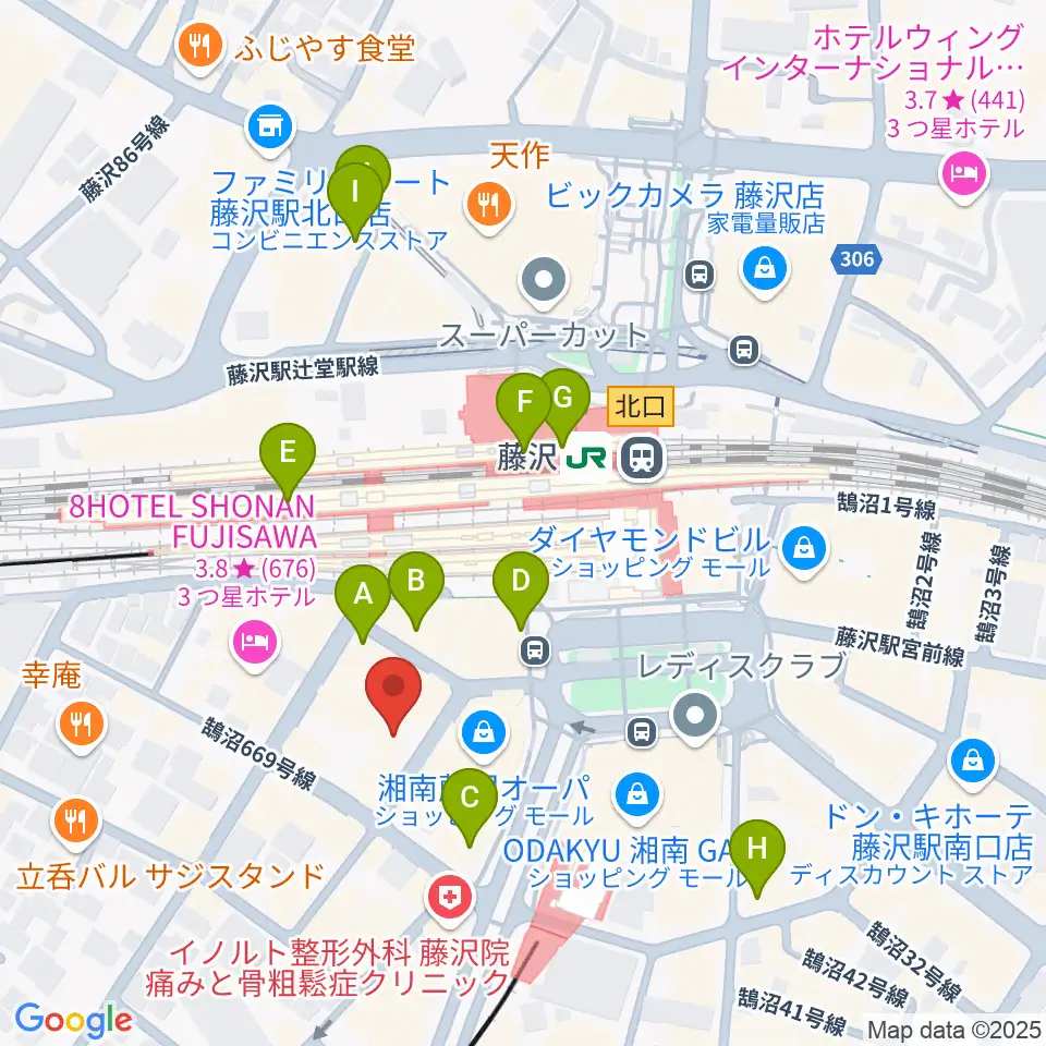 湘南bit周辺のコンビニエンスストア一覧地図