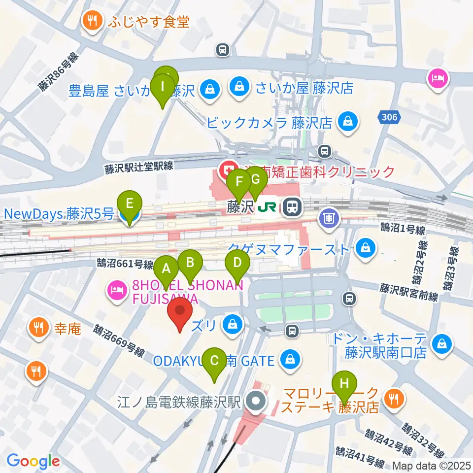 湘南bit周辺のコンビニエンスストア一覧地図