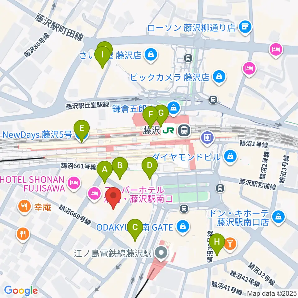 湘南bit周辺のコンビニエンスストア一覧地図