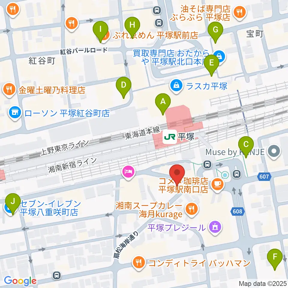 平塚Sad cafe周辺のコンビニエンスストア一覧地図