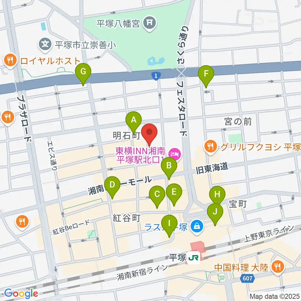 平塚パイプライン周辺のコンビニエンスストア一覧地図